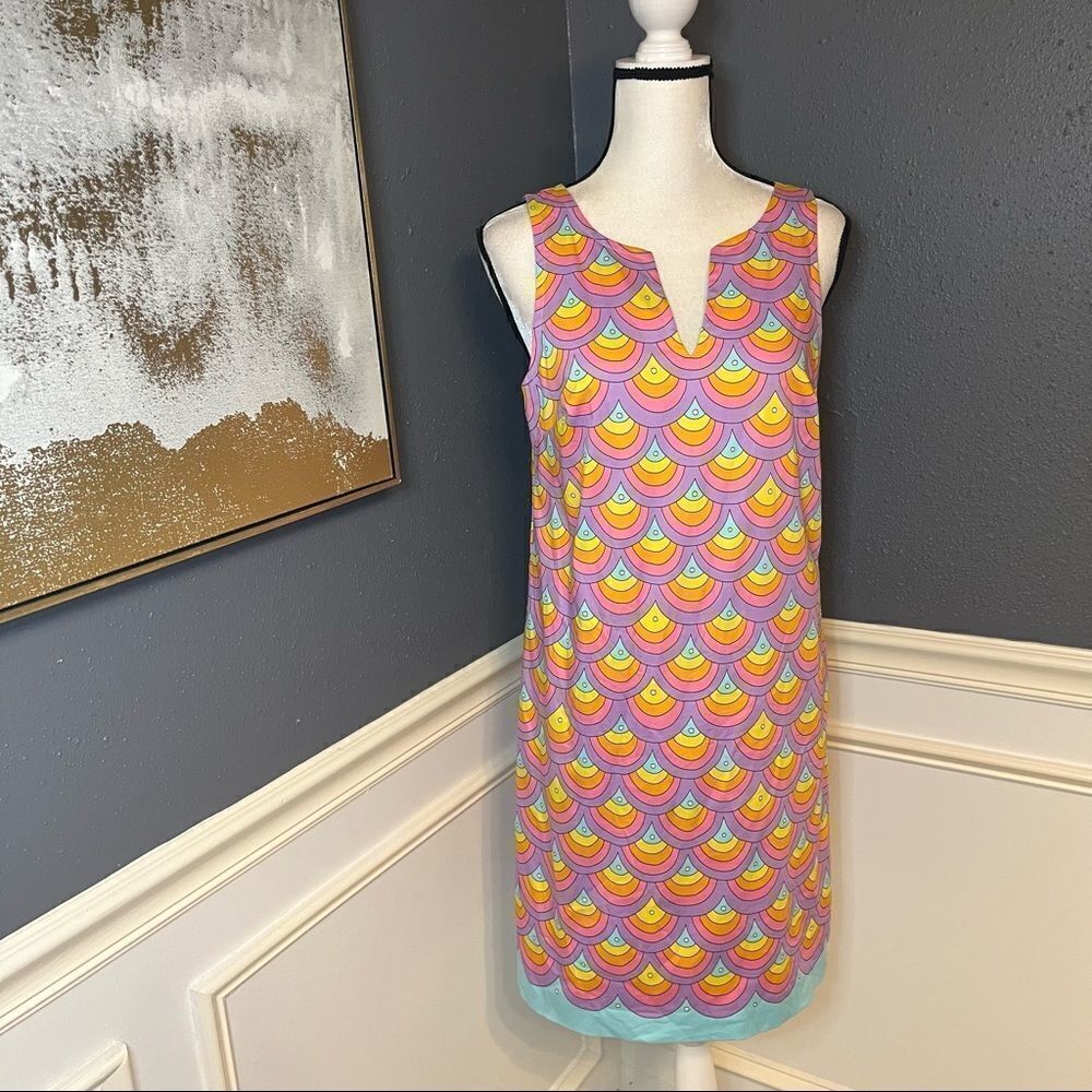 Trina Turk Geometric Fan Print Tank Shift Dress
